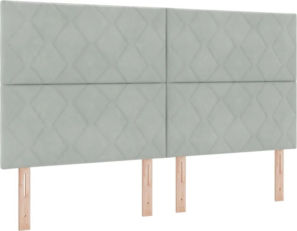 vidaXL Tăblie LED Gri deschis 180 cm Catifea