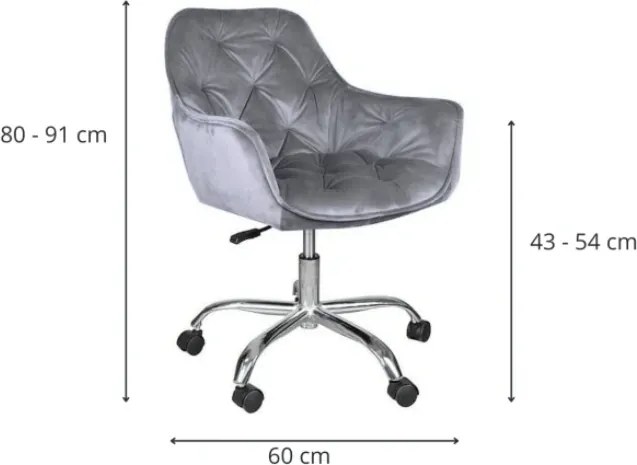 Scaun de birou Q-190 VELVET, gri