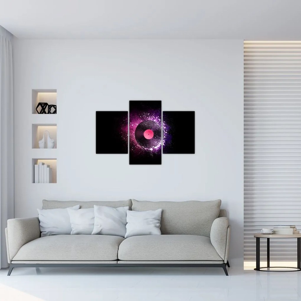 Tablou - Disc de vinil roz-violet (90x60 cm)