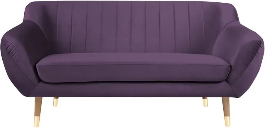 Canapea cu tapițerie din catifea Mazzini Sofas Benito, violet, 158 cm