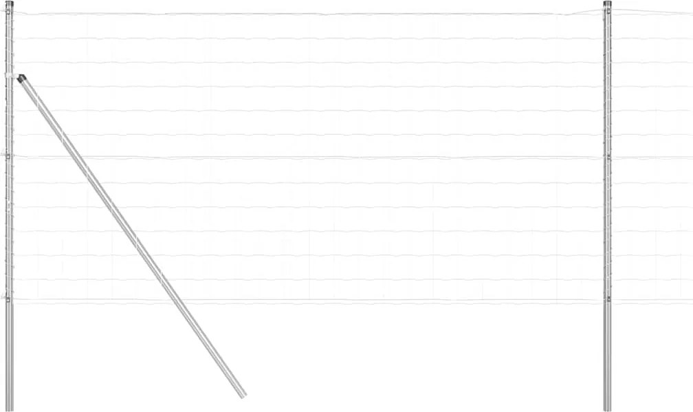 vidaXL Gard cu Stâlp Argintiu 1,2 x 25 m Oțel și PVC