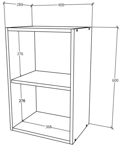 Corp Superior Karo, 1 Usa, Antracit/Alb, 40 x 30 x 60 cm