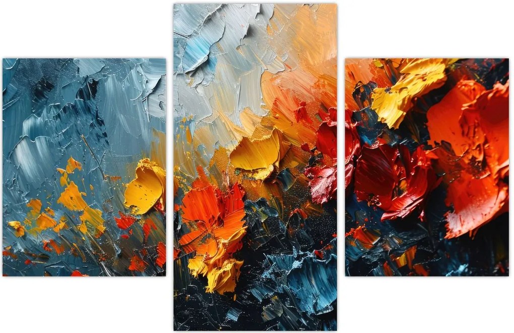 Tablou - Pictură abstractă de flori III. (90x60 cm)