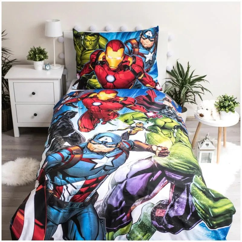 Avengers Brands set de lenjerie 140×200cm, 70×90 cm