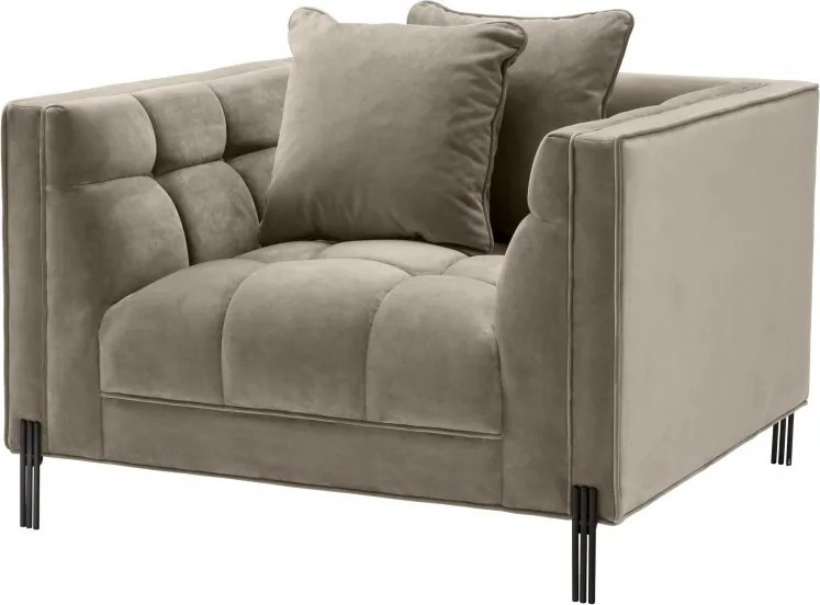 Fotoliu elegant design LUX Sienna, catifea greige 113385 HZ