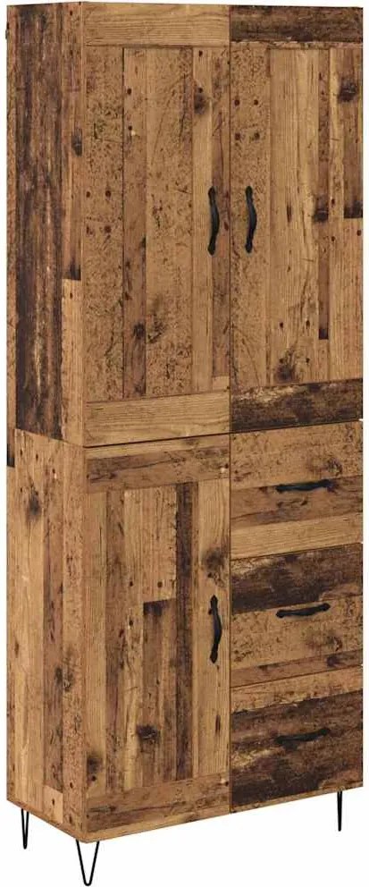 vidaXL Bufet cu sertar Lemn Vechi 69,5 x 34 x 180 cm Lemn compozit