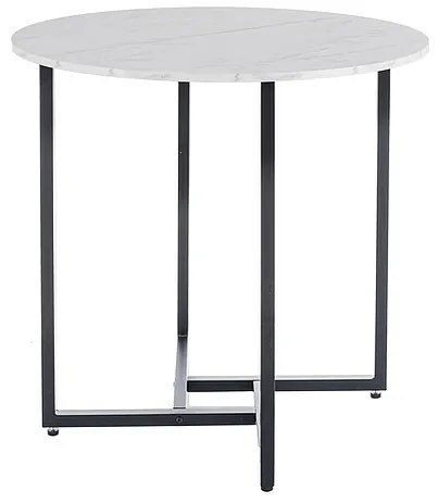 Masa rotunda Alto II marmura alba/negru ø80/h76 cm