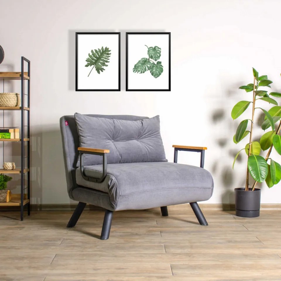 Fotoliu Extensibil Sando Single, Gri