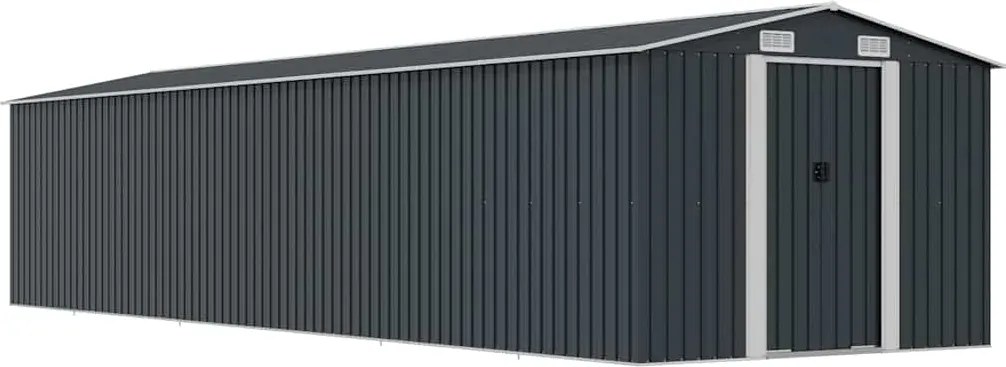 vidaXL Șopron de grădină, antracit, 257x990x181 cm, oțel galvanizat