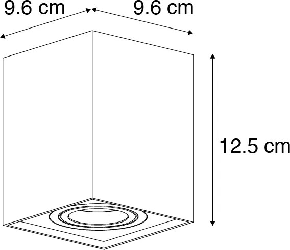 Spot inteligent negru reglabil, inclusiv WiFi GU10 - Quadro Up