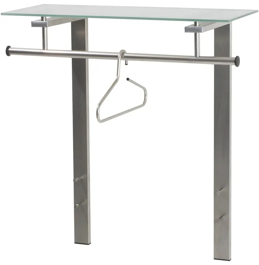 Cuier de perete argintiu cu raft din metal 80 cm Dutch – Spinder Design