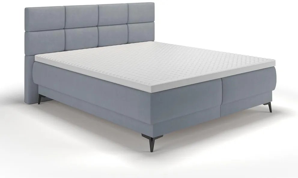 Pat matrimonial 140 cm Riviera 140 (cu somieră și saltea) (cu sp. depozitare) (grafit + negru). 1099648