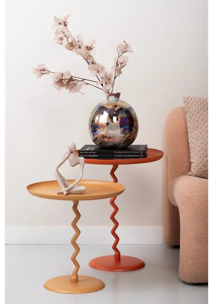 Măsuță auxiliară rotundă din metal ø 40 cm Zig Zag – Leitmotiv