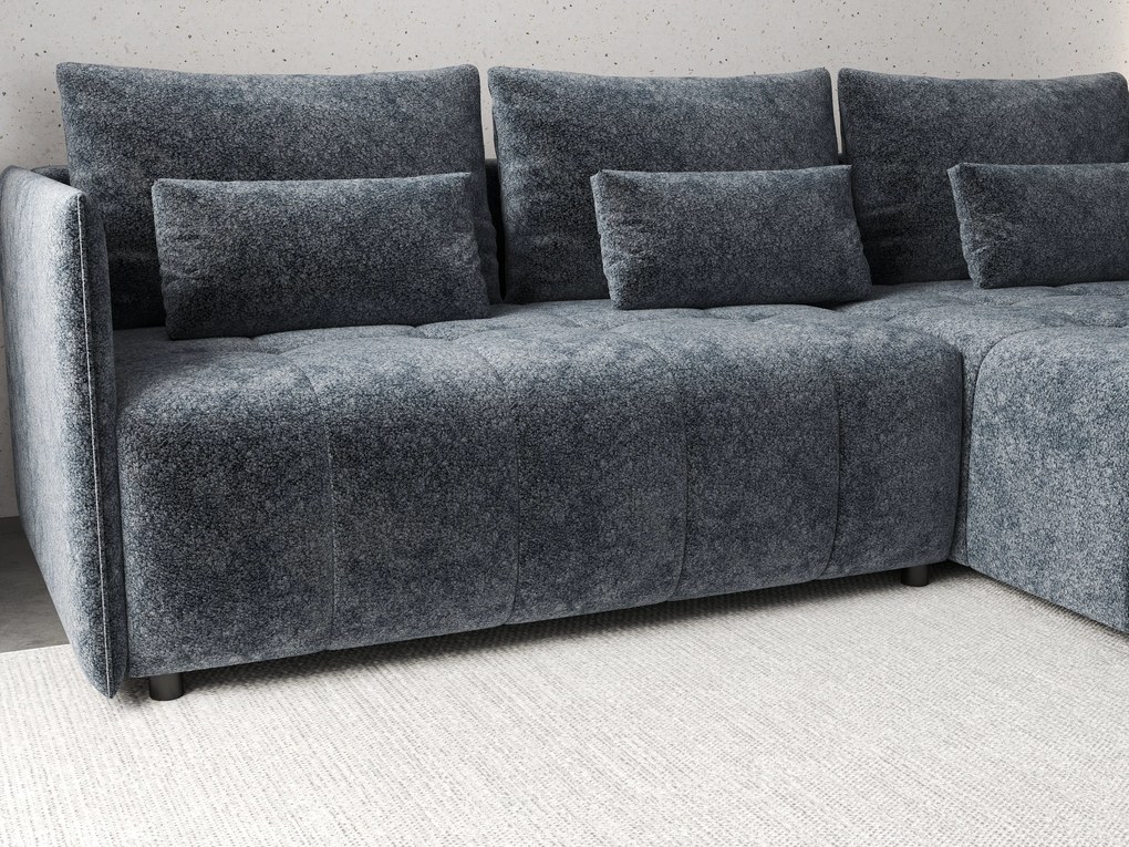 Colțar extensibil dumonde cu ladă de depozitare si sezut confortabil din spuma high-density, Malta Euphoria Grafit II 235x185 cm