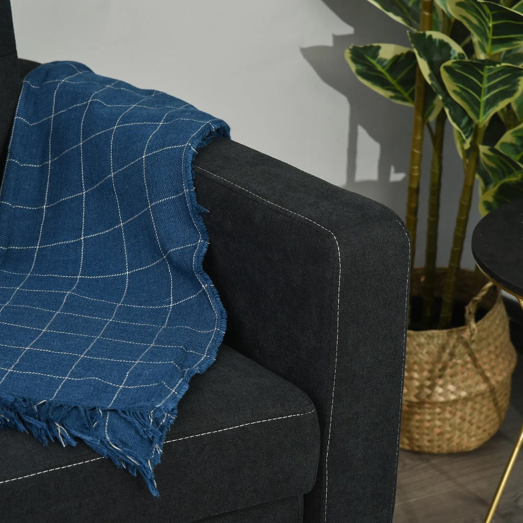 HOMCOM Canapea 2 locuri cu funcție de pat, spătar reglabil, canapea tapițată, aspect catifelat, pentru living, dormitor, Negru | Aosom Romania