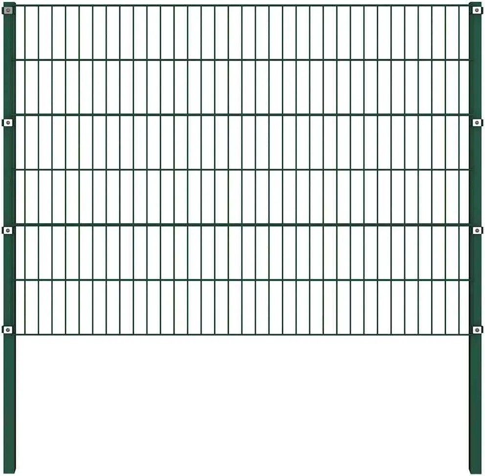 vidaXL Panou de gard cu stâlpi din fier, verde, 176,5x120 cm