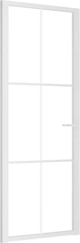 vidaXL Ușă de interior, 76x201,5 cm, alb, sticlă ESG și aluminiu