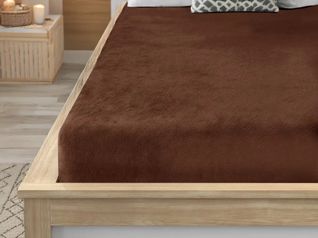 Cearsaf Cocolino microplus cu elastic SOFT BRONE 90x200 cm maro
