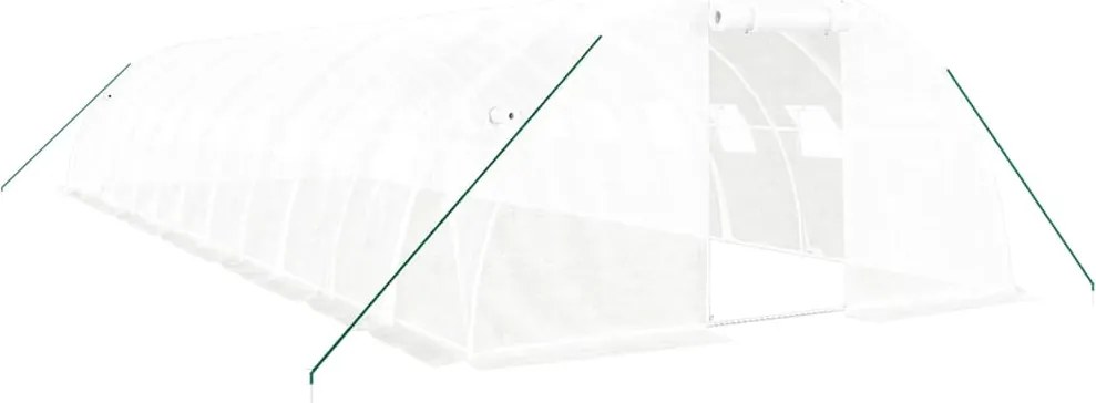 vidaXL Seră cu cadru din oțel, alb, 48 m², 12x4x2 m