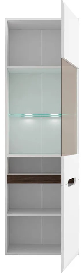 Vitrină Azteca Trio REG1W1D/19/6 (alb + alb lucios). 1004822