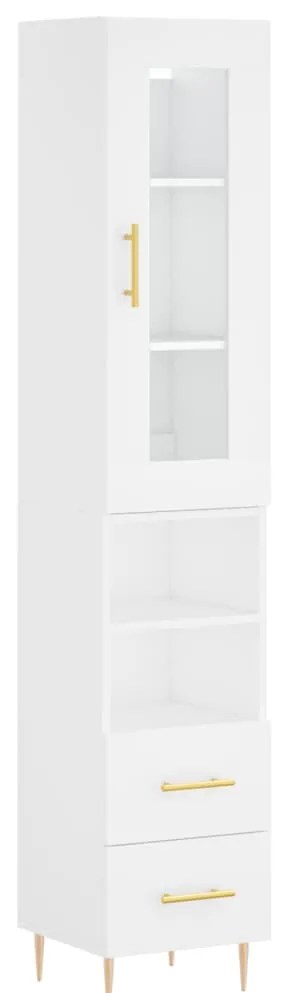 3199289 vidaXL Dulap înalt, alb, 34,5x34x180 cm, lemn prelucrat