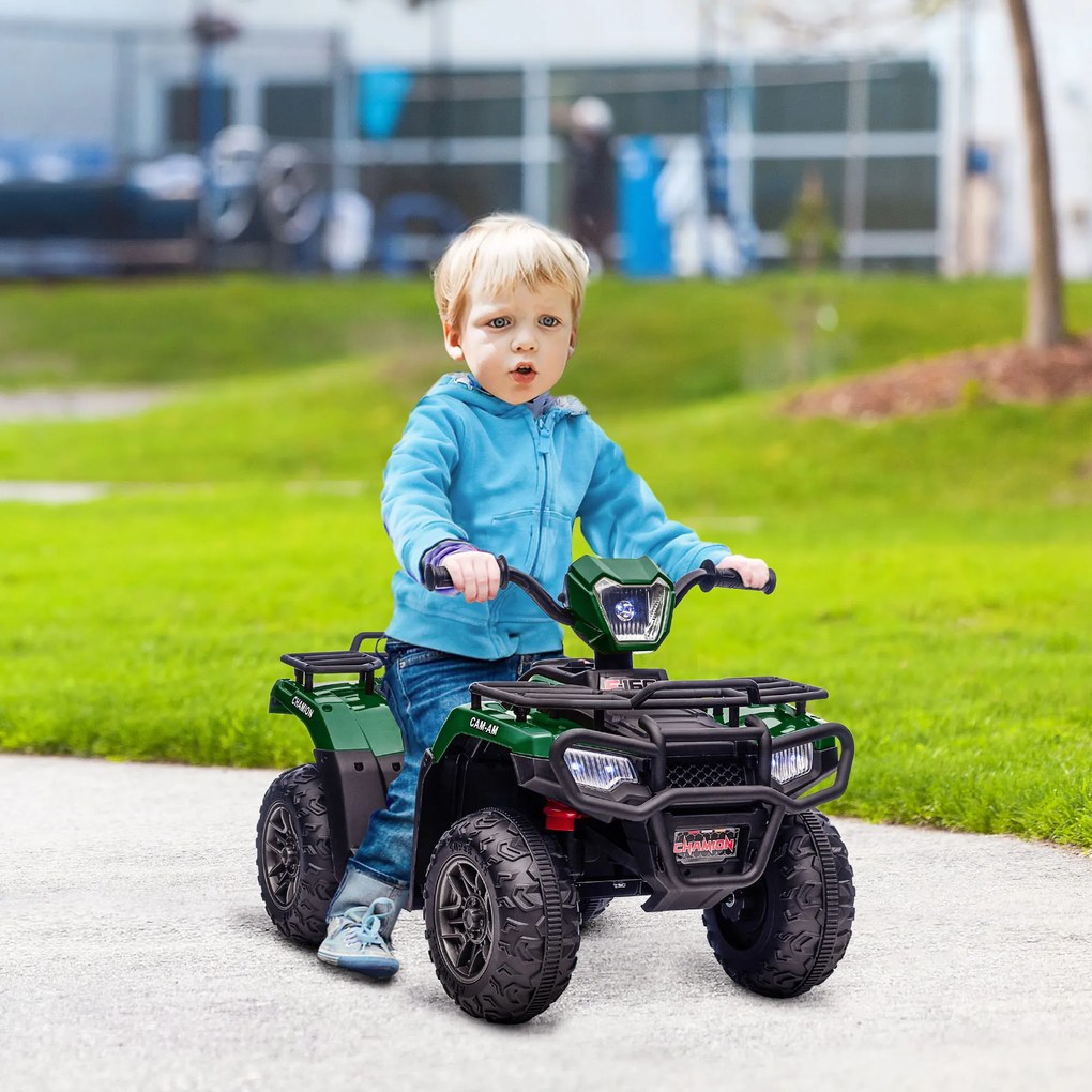 ATV electric copii, Ride-on, functii de mers inainte si inapoi, 12V, cu lumini | Aosom RO