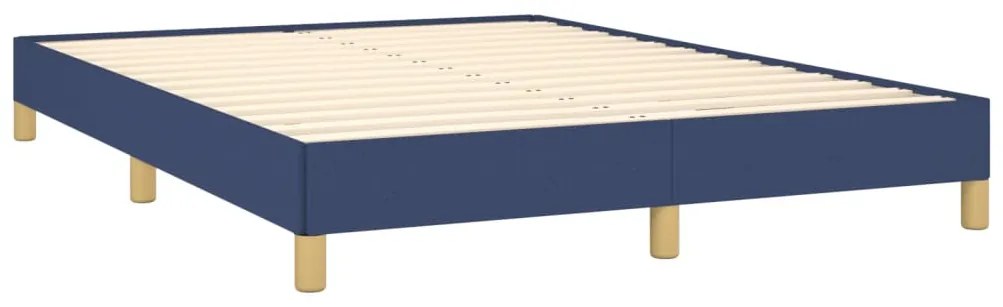 Cadru de pat, albastru, 140x190 cm, material textil Albastru, 25 cm, 140 x 190 cm
