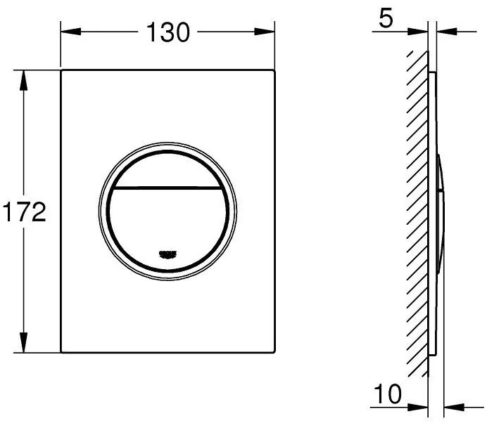 Grohe Nova Cosmopolitan S Clapeta de actionare WC Dual Flush, crom