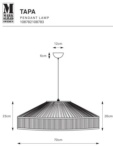 Lustră pe cablu Markslöjd 108783 TAPA 1xE27/40W/230V bej/bambus