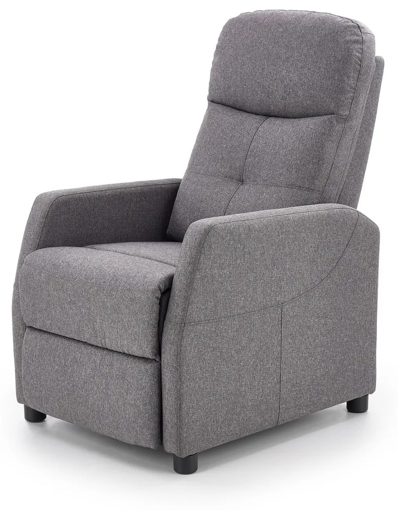 Fotoliu recliner Felipe stofa gri H103 cm