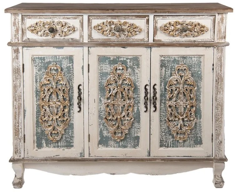 Comoda natur, din lemn masiv, aspect vintage, Eloise