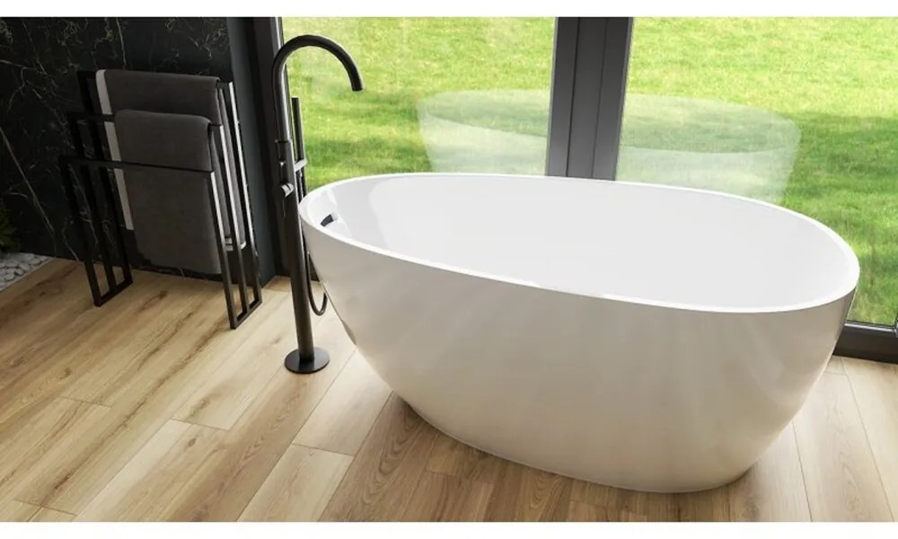 Cada freestanding Rune Hilda acril alb lucios 167x84 cm