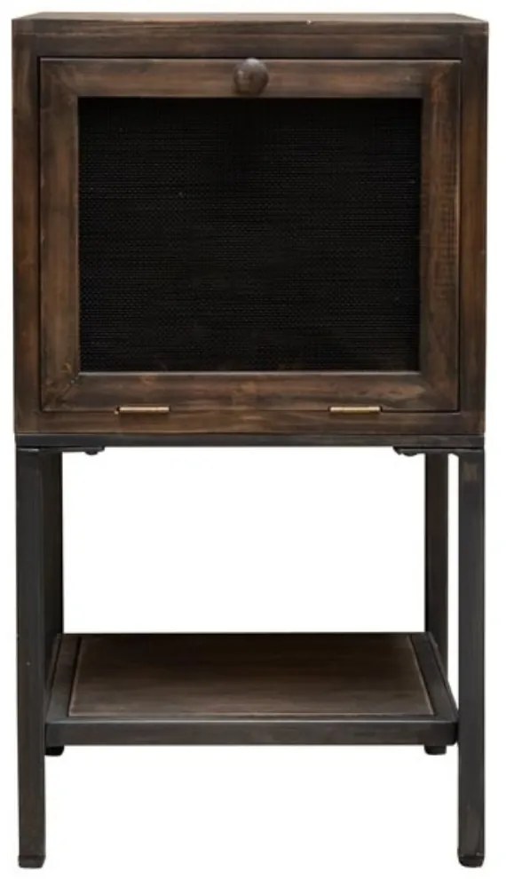 Noptiera din lemn de pin, aspect vintage, Mesh