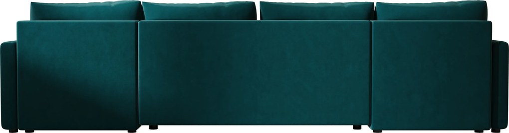 OFERTA Set canapea extensibila in forma de U VENORIA 285x146 cm, petrol + 2 perne GRATUIT II. calitate