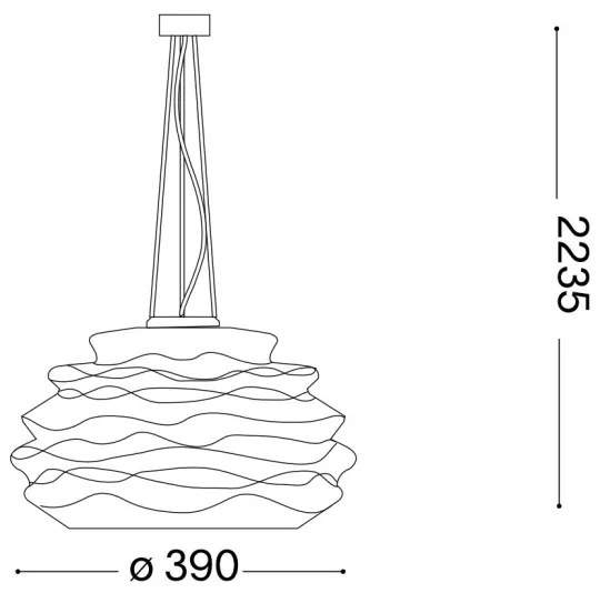 Lustră pe cablu Ideal Lux KARMA 1xE27/60W/230V d. 39 cm alb