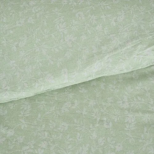 Lenjerie de pat din bumbac B.E.S. Petrovice Exkluziv Green flowers, 140 x 200 cm, 70 x 90 cm