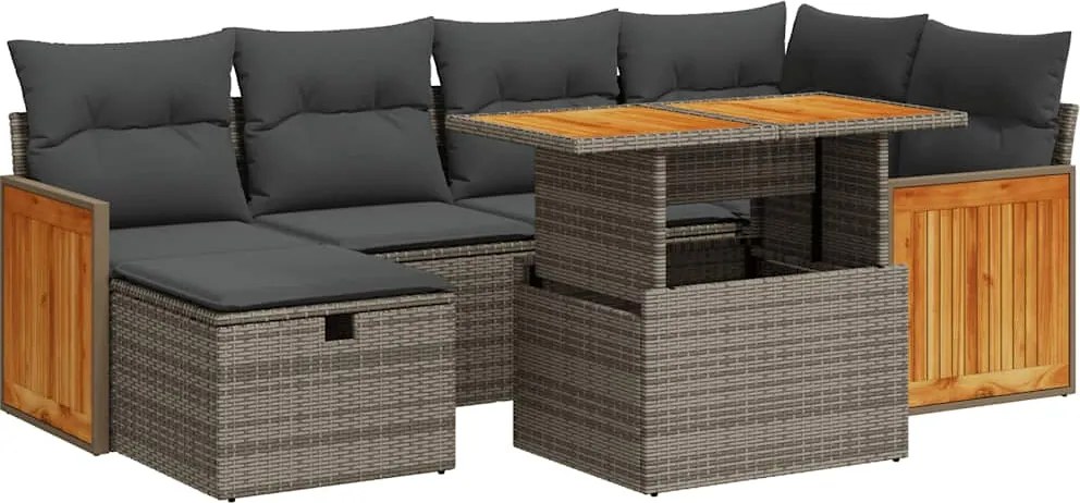 vidaXL Set canapele de grădină cu perne, 8 piese, gri, poliratan