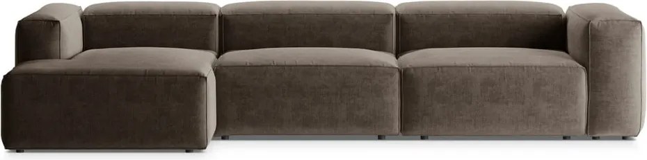 Colțar maro (cu colț pe partea stângă/cu șezlong) Bergamo – Cosmopolitan Design