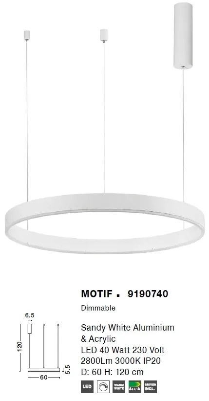 Lustra LED design modern circular MOTIF 40W NVL-9190740
