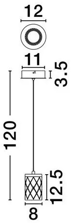 Pendul auriu suspendat LED PHOS