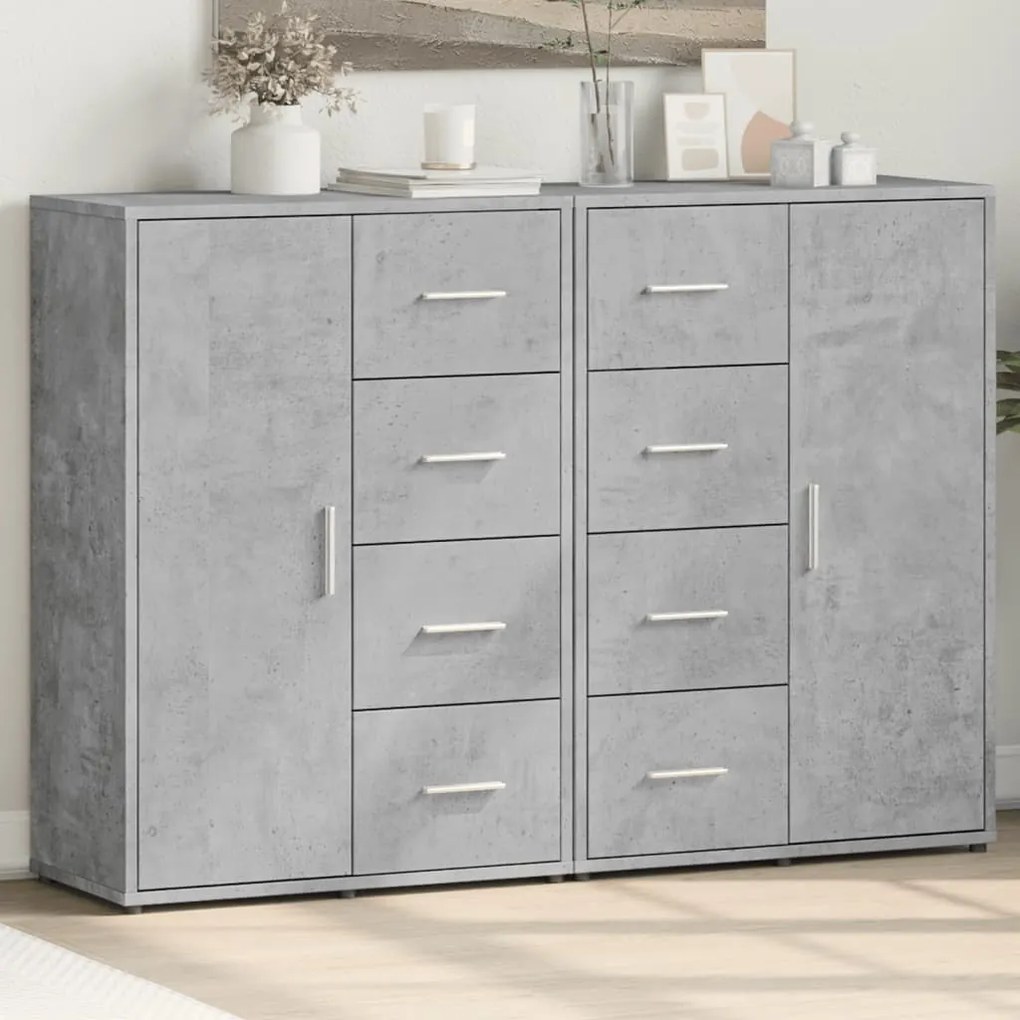 vidaXL Dulapuri, 2 buc., gri beton, 60x31x84 cm, lemn prelucrat