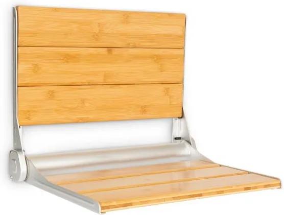 OneConcept Arielle Deluxe, scaun de duș, bambus, aluminiu, rabatabil, 160 kg max., lemn