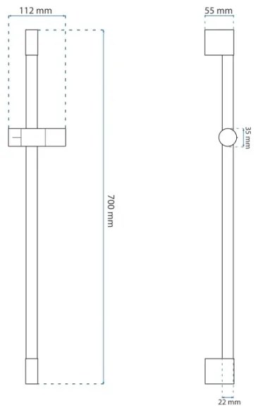 REA-P5981 - Suport pentru duş manual, 70 cm, auriu