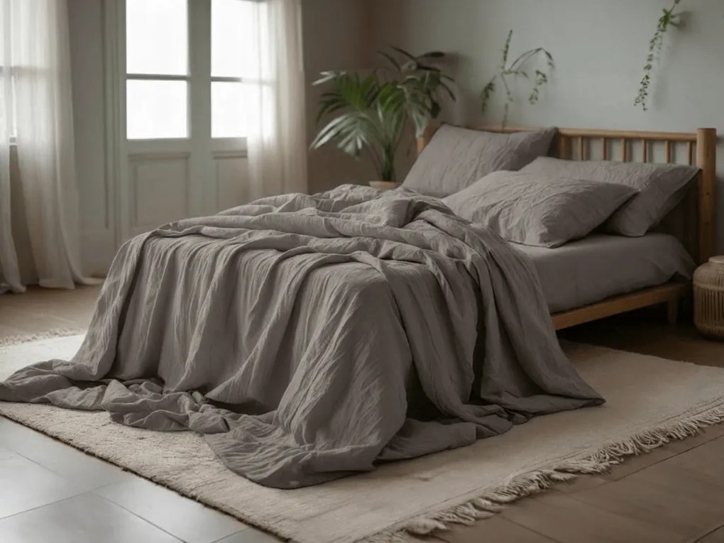 Lenjerie de pat din muselin PURELY gri Dimensiunile lenjeriei: 2 ks 80 x 80 cm | 200 x 200 cm