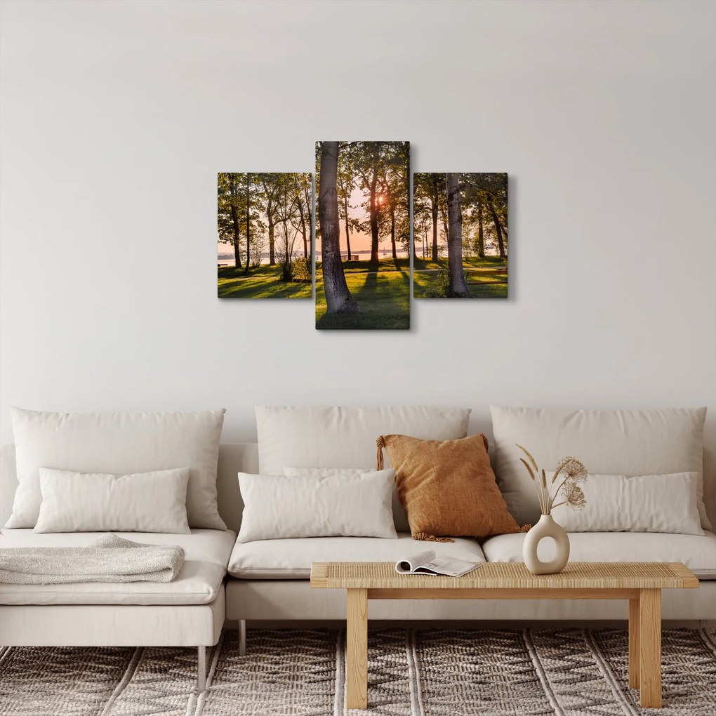 Tablou cu pomi lângă lac (90x60 cm)