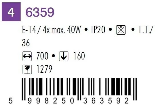 Lustra, Plafoniera cu 4 spoturi Art flower 6359 RX