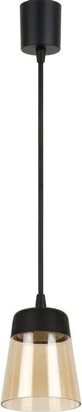 Brilagi - Pendul LED pe cablu R GLASS 1xE27/60W/230V Ø 15,5cm negru/bej fumuriu