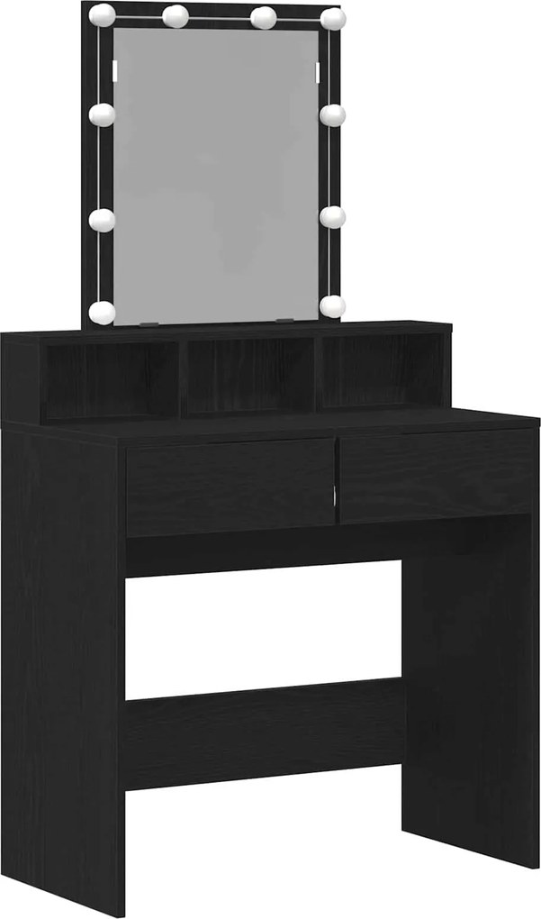 vidaXL Masă de toaletă Stejar negru 80 x 41 x 144.5 cm Lemn compozit