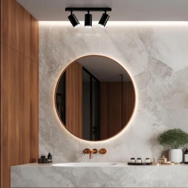 Spot LED RGBW reglabil pentru baie TURYN, 3x GU10/6W/230V, IP44, negru