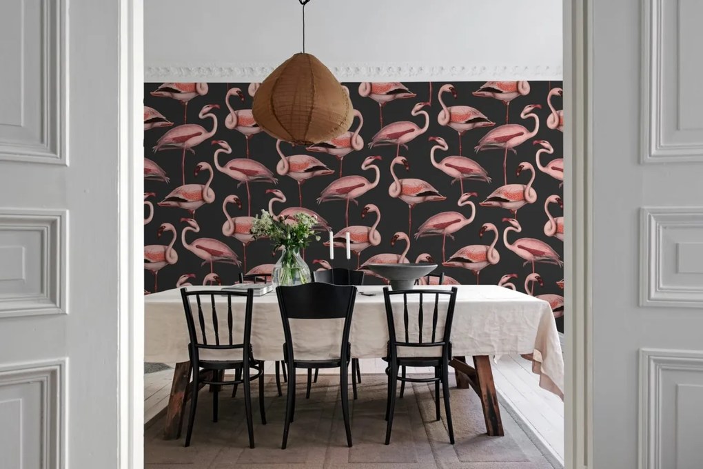 Tapet Flamingos, Liquorice, Rebel Walls